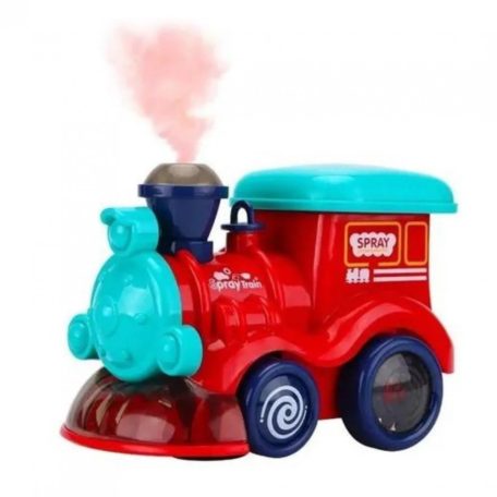 SilverHome Spray Train Buborékfújó Vonat, hanggal és fénnyel gyerekeknek - piros