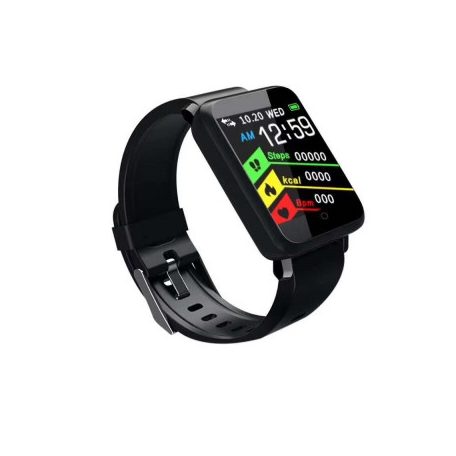 Bluetooth aktivitásmérő színes kijelzővel - fekete, vízálló F1 v2.0