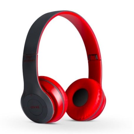 Bluetooth fejhallgató mikrofonal ,rádio fm és SD kártya ,P47 Piros
