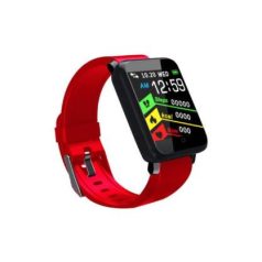   Bluetooth aktivitásmérő színes kijelzővel - piros szíj, vízálló F1 v2.0