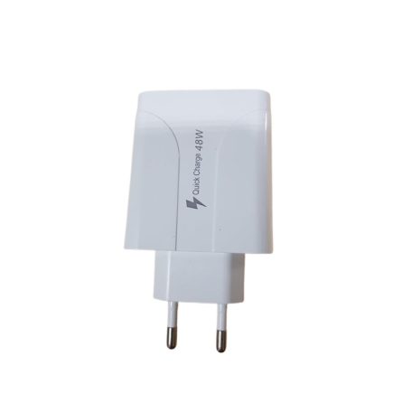 LED kijelzős Gyors töltő USB 4 csatlakozós  -  A501-3  fehér színben