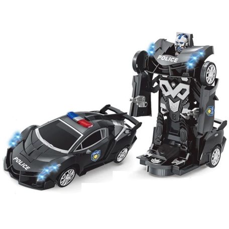 SilverHome Rendőrkocsivá Átalakuló Harci Robot fekete színben