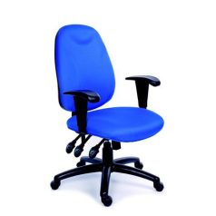  Irodai szék, állítható karfával, exkluzív kék szövetborítás, fekete lábkereszt, MAYAH "Energetic"