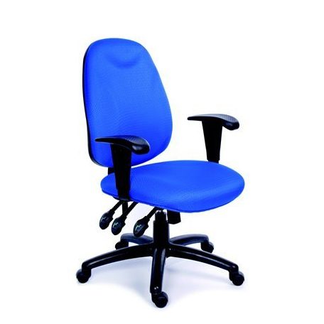 Irodai szék, állítható karfával, exkluzív kék szövetborítás, fekete lábkereszt, MAYAH "Energetic"