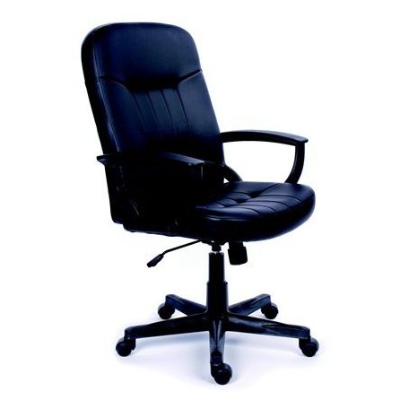 Főnöki szék, hintamechanikával, fekete bonded bőrborítás, fekete lábkereszt, MAYAH "Boss"