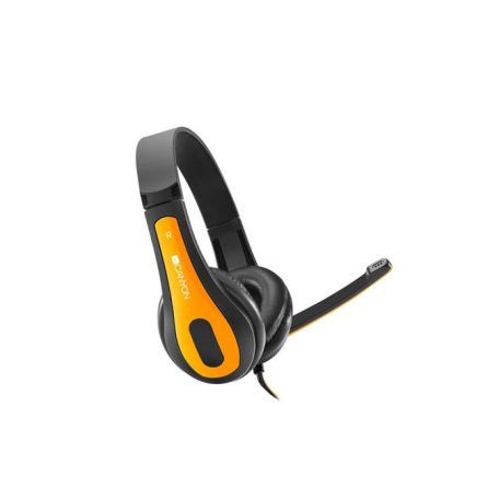 Fejhallgató, mikrofon, CANYON "HSC-1", fekete-sárga