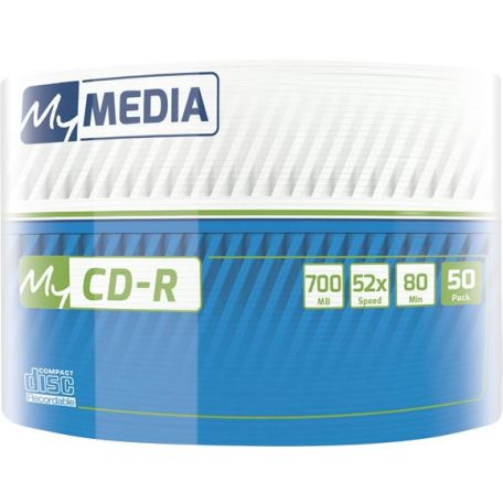 CD-R lemez, 700MB, 52x, 50 db, zsugor csomagolás, MYMEDIA (by VERBATIM)