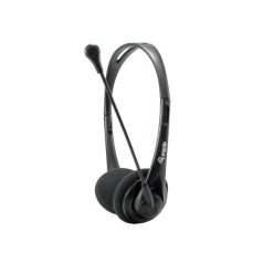   Fejhallgató, mikrofonnal, vezetékes, 3,5 mm jack, EQUIP "Life", fekete