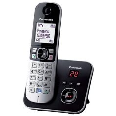   Telefon, vezeték nélküli, üzenetrögzítő, PANASONIC "KX-TG6821PDB", fekete