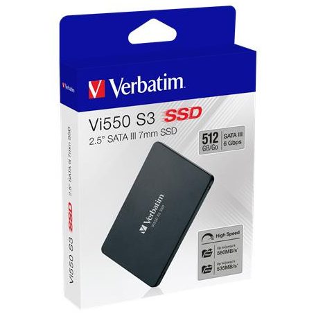 SSD (belső memória), 512GB, SATA 3, 500/520MB/s, VERBATIM "Vi550"