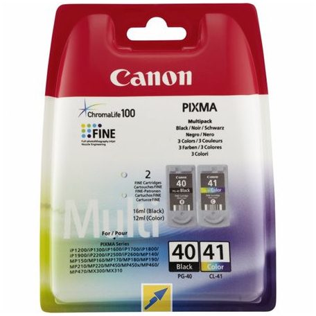 PG-40/CL-41 Tintapatron multipack  Pixma iP1300, 1600, 1700 nyomtatókhoz, CANON, fekete,színes, 16ml+12ml