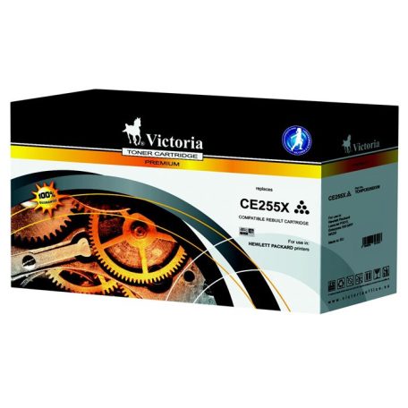 CE255X Lézertoner LaserJet P3015 nyomtatóhoz, VICTORIA TECHNOLOGY 55X, fekete, 12,5k