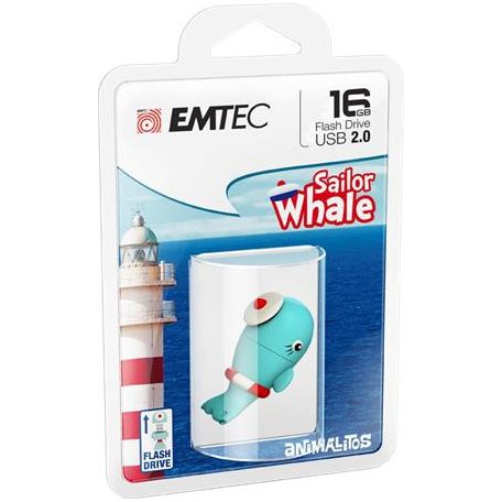 Pendrive, 16GB, USB 2.0, EMTEC "Whale"